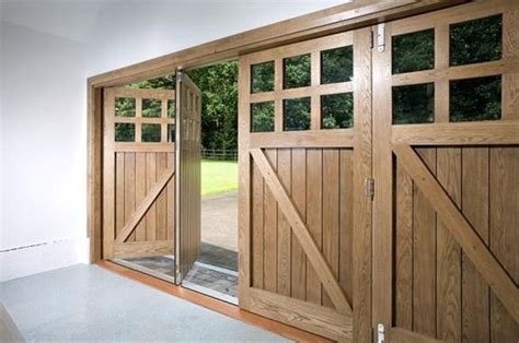 Bespoke Oak Garage Doors A Double Garage Door With Pedestrian For Us Perfect Exterior