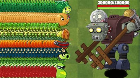 100 Gargantuar Prime Zombie Vs New Plants Max Level Pvz2 Custom