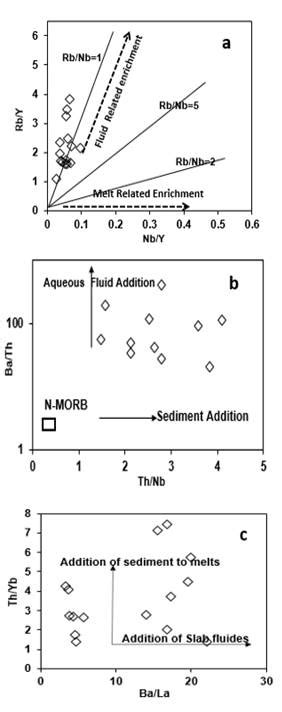 A Nb Y Versus Rb Y Relationship Show Low Ratios Of Rb Y Indicating