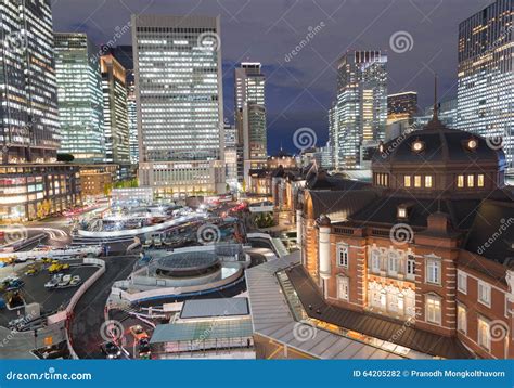 Tokyo Central Railway Station, Japan at Night Stock Photo - Image of ...