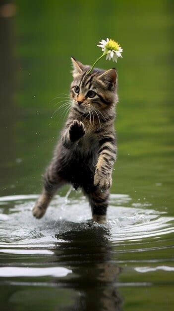 Premium AI Image | A cat in water