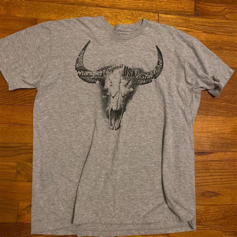 Wrangler Bull Skull T Shirt Depop