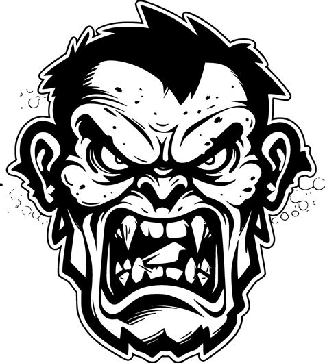 Zombie, Black and White Vector illustration 33304752 Vector Art at Vecteezy