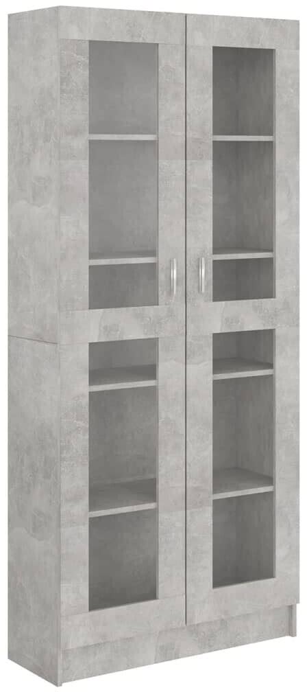 VidaXL Display Cabinet Concrete Gray 82 5x30 5x185 5 Cm Chipboard