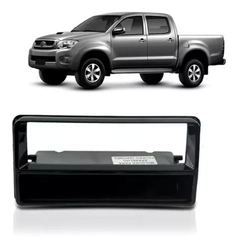 Moldura Painel Rádio Cd Dvd Mp3 1 Din Toyota Hilux Preta Frete grátis