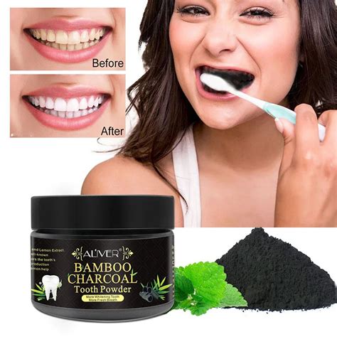 Teeth Whitening Powder Natural Black Carbon Coconut No Sensitivity