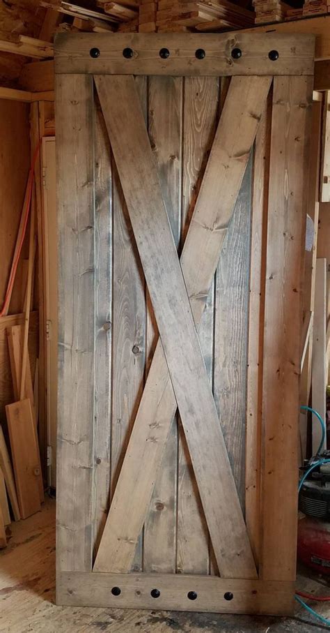 Custom X Brace Wood Barn Door Sliding Wooden Door Farmhouse Style Barn Door Rustic Interior Barn