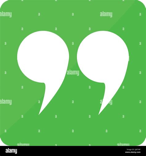 Icon With Double Quotation Marks In Green Box Editable Vector Stock