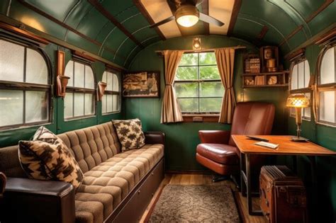 Premium Photo | Interior shot of restored vintage airplane cabin created with generative ai