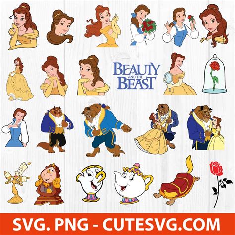 Beauty And The Beast Characters Svg Cut Files Popular Disney Svg