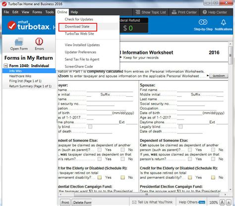 Turbotax Home Business Federal E File State Tax Return For Pc