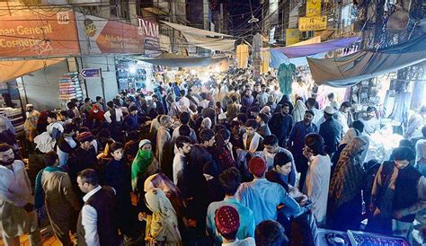 A View Of Massive Traffic Jam At Sadar Road As A Large Number Of People