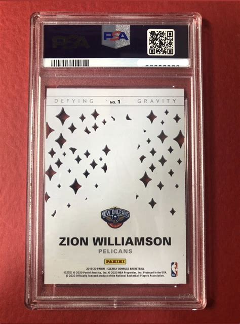 激レア 2019 20 Panini Clearly Donruss Zion Williamson Defying Gravity PSA