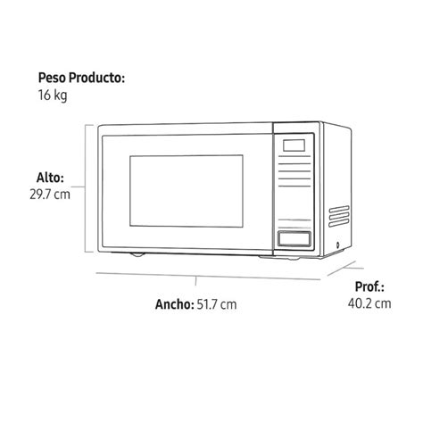 Dimensiones De Un Microondas