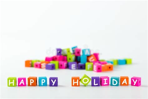 Happy holiday word stock image. Image of language, cube - 79655561