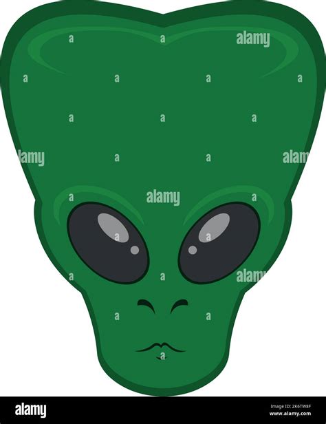 Vector Illustration Of The Head Of An Alien Or Extraterrestrial Cartoon