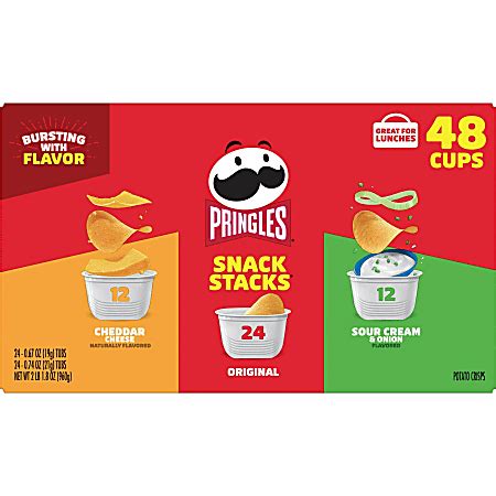 Pringles Crisps Grab N Go Variety Pack Case Of 48 Containers Office Depot