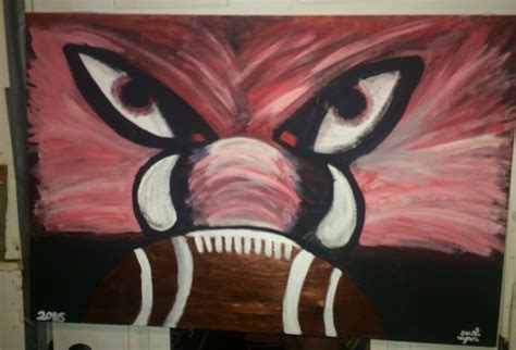 Arkansas Razorback Acrylic Painting Ft X Ft On Recycled Canvas