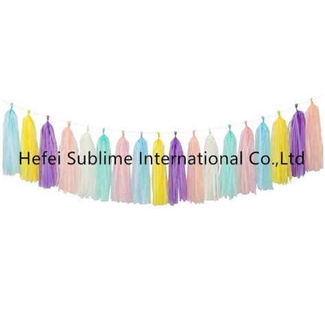 Pastel Rainbow Backdrop Decor Birthday Wedding Streamers Tassels Banner