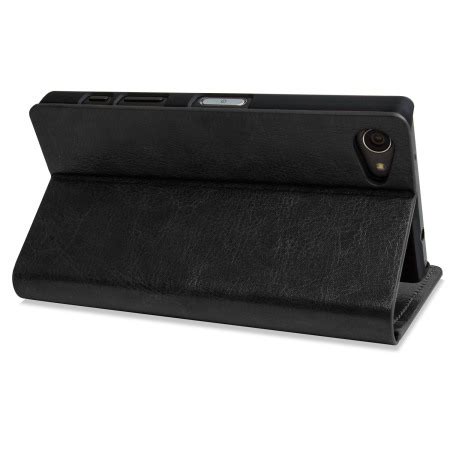 Olixar Leather Style Sony Xperia Z Compact Wallet Stand Case Black