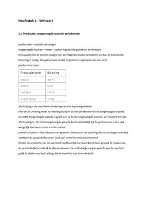 Samenvatting Katern 3 Marktvormen En Marktfalen Hoofdstuk 1