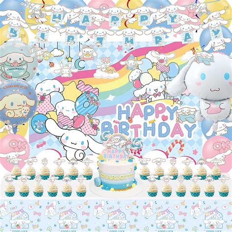 Amazon.com: Cinnamoroll Birthday Decorations, kawaii Birthday ...