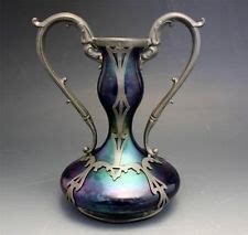 Bohemian Kralik Cobalt Mica Pewter Mounted Vase Collectors Weekly