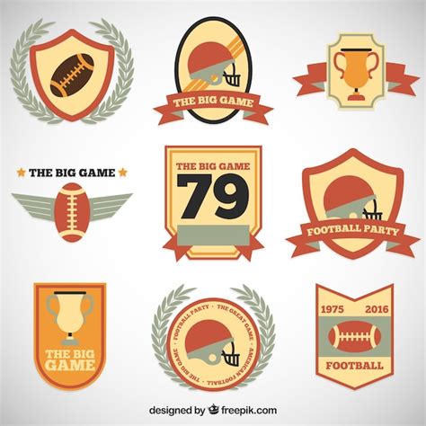 Premium Vector American Football Badges Collection