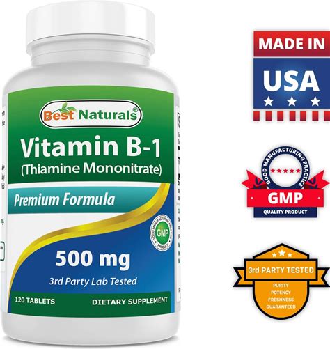 Best Naturals Vitamina B1 Como Mononitrato De Tiamina 500 Mg 120