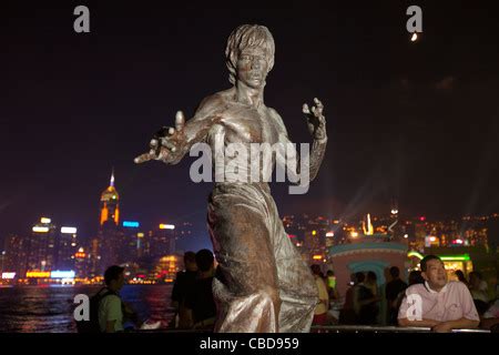 Kung Fu Film Star Bruce Lee Statue The Avenue Of Stars Hong Kong