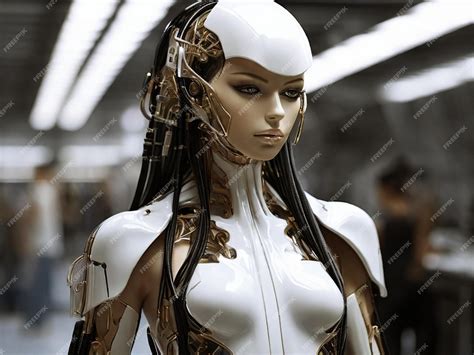 Premium AI Image | Humanoid robot female