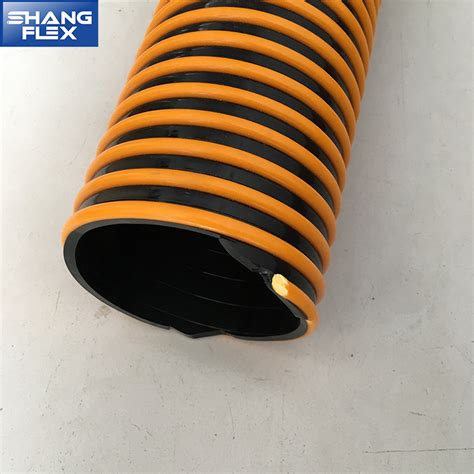 Corrugated Yellow Green Orange Pvc Suction Hose With Rigid Pvc Helix