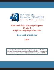 Released Items Ela G Pdf New York State Testing Program Grade