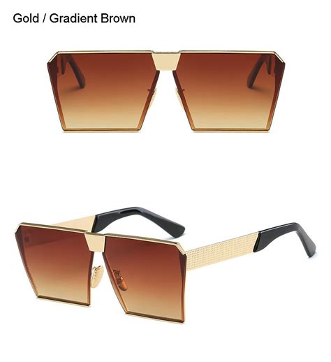 Aloz Micc Brand Designer Women Square Sunglasses Mens Unique Oversize Shield Uv400 Gradient