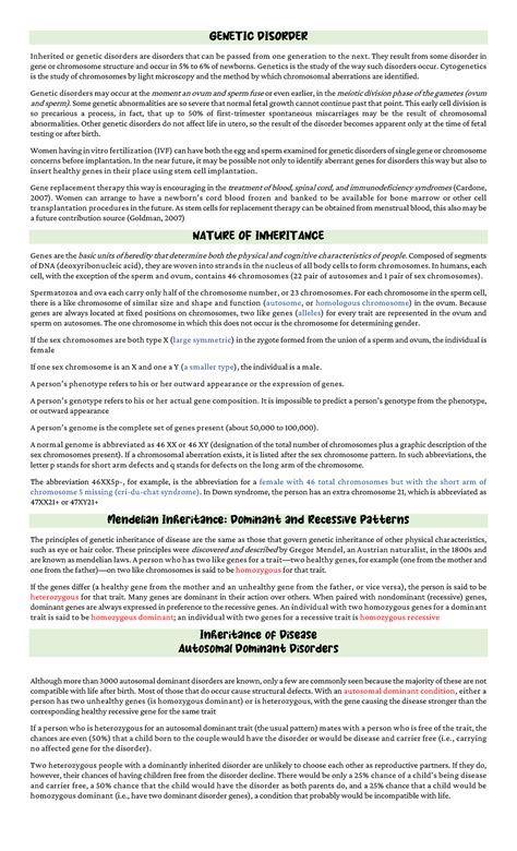 Prelim Maternal - GENETIC DISORDER Inherited or genetic disorders are ... 