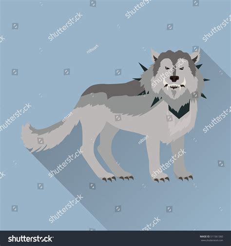 Grey Wolf Collar Spikes Outside Wolf Stock Illustration 511561360 ...