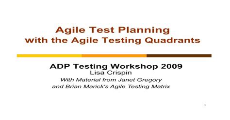 Pdf Agile Test Planning With The Agile Testing Quadrants · Web