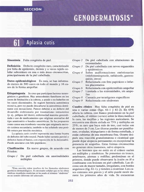 Aplasia Cutis Pdf Piel Biología