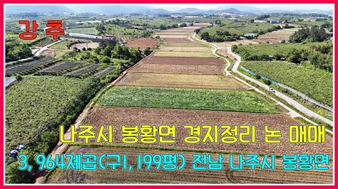 나주시 봉황면 경지정리 논매매 3964제곱구1199평 전남 나주시 봉황면 강산부동산 나주 부동산 나주