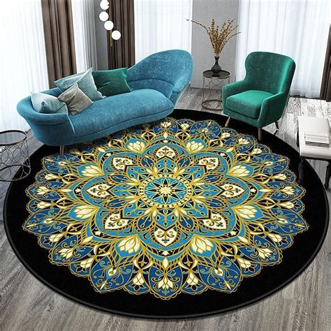 Ethnic Style Retro Mandala Carpet Round Mat Meditation Nordic Balcony