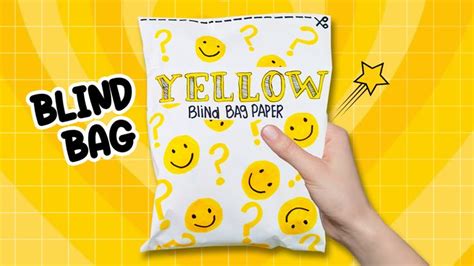 Blind Bag paper 💛 YELLOW ⭐ ASMR / satisfying opening blind bag ...