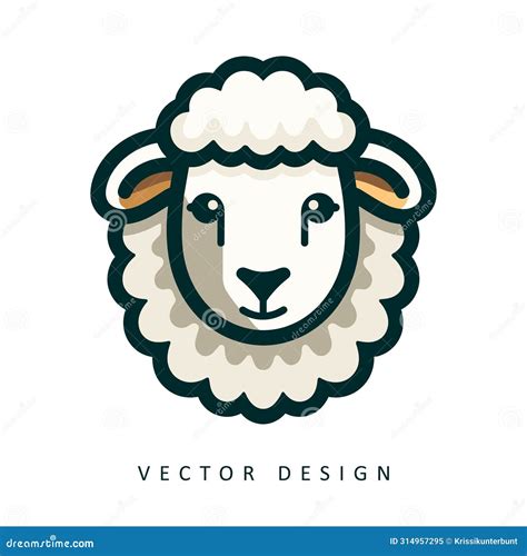 Cute Sheep Minimalist Vector Design AI Generated Stock Image