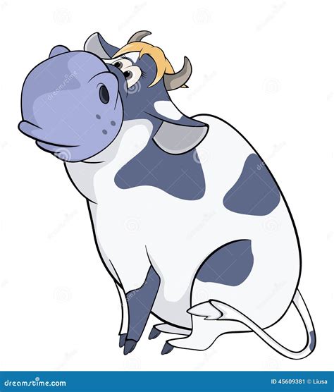 Blue Cow. Cartoon Stock Vector - Image: 45609381