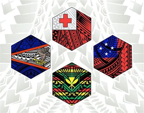 Polynesian Flag Stickers Hawaiian Flag Tongan Flag Samoa Flag