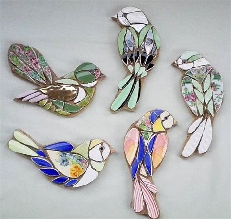 Mosaic Garden Art Mosaic Tile Art Mosaic Stained Stained Glass Birds