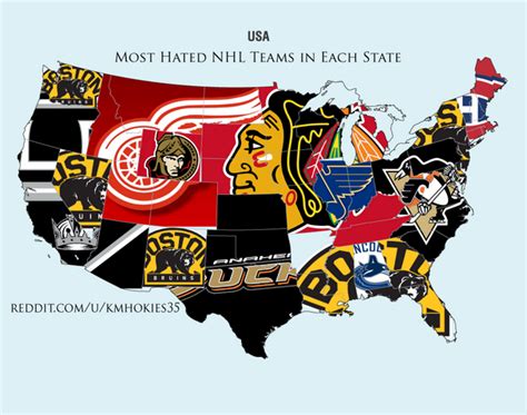 Most Hated Nhl Teams By State