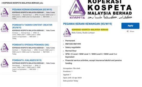 Iklan Jawatan Koperasi Kospeta Malaysia Berhad Jobs Hub