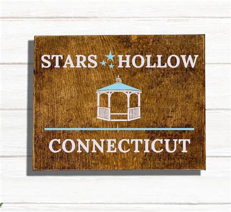 Stars Hollow Connecticut Wood Sign Gilmore Girls Holiday | Etsy