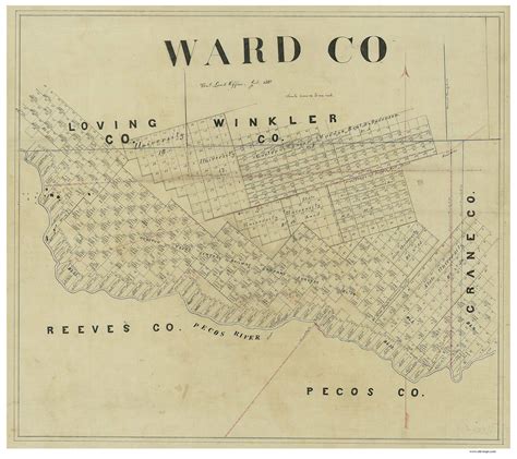 Ward County Texas 1887 - Old Map Reprint - OLD MAPS