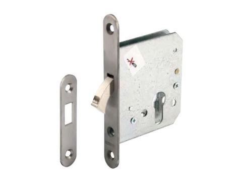 Euro Profile Hook Dead Lock For Sliding Doors Satin Stainless Steel